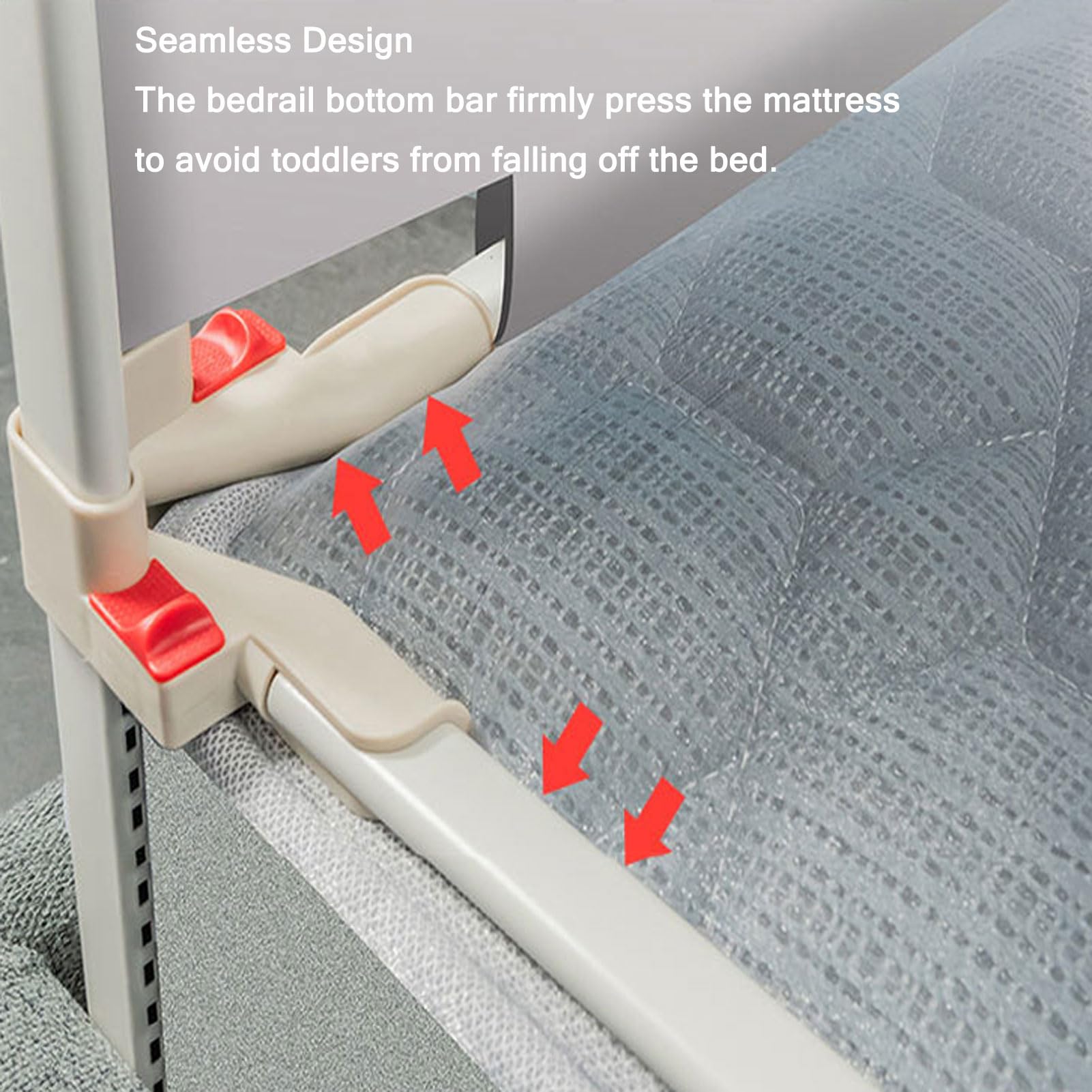 HUHJYUGE Bed Rail, Barandilla de Cama para Niños, Barrera de Seguridad para Cama Bebé, Protección Anticaídas, Doble Cierre de Seguridad/Ajustable en Altura Barrera Cama (C 2.2m)