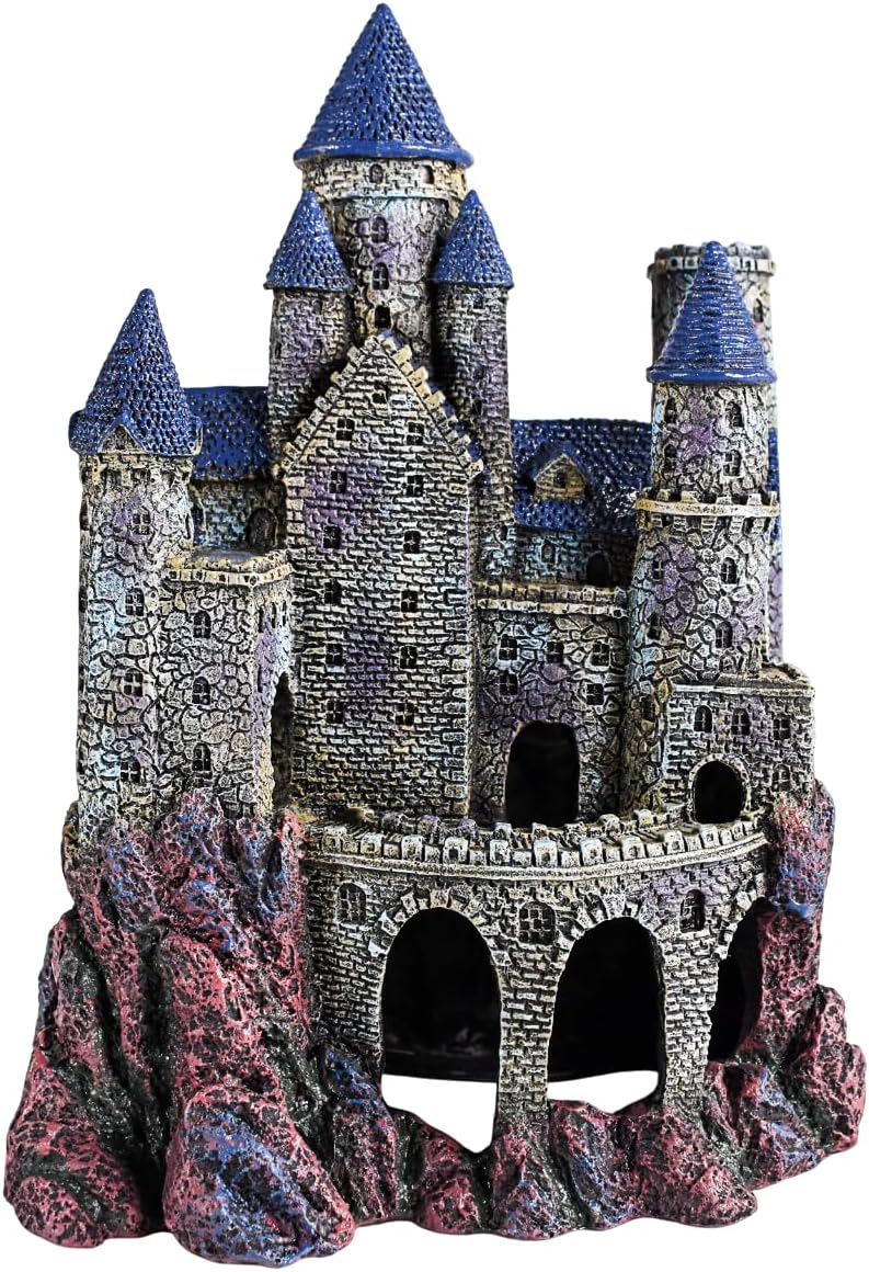 Penn Plax Wizard’s Castle Aquarium Decoration Hand Painted With Realistic Details Over 10 Inches High