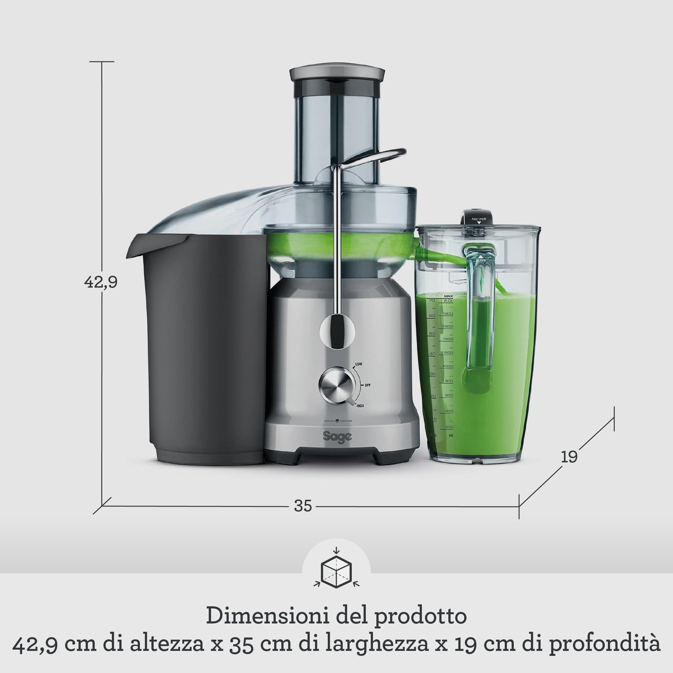 Sage - The Nutri Juicer Cold - Spremiagrumi, Frullatore - Argento