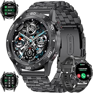 BANGWEI Smart Watch for Men Answer/Make Call, 2023 Newest Bluetooth Smartwatch with SpO2 Heart Rate Sleep Monitor Pedometer,100+ Sports Smartwatch Compatible for Android iOS Phones Black