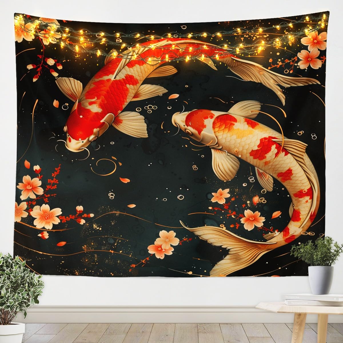 Amazon.com: Koi Fish Kids Tapestry,Japanese Ukiyo-e Peach Blossom