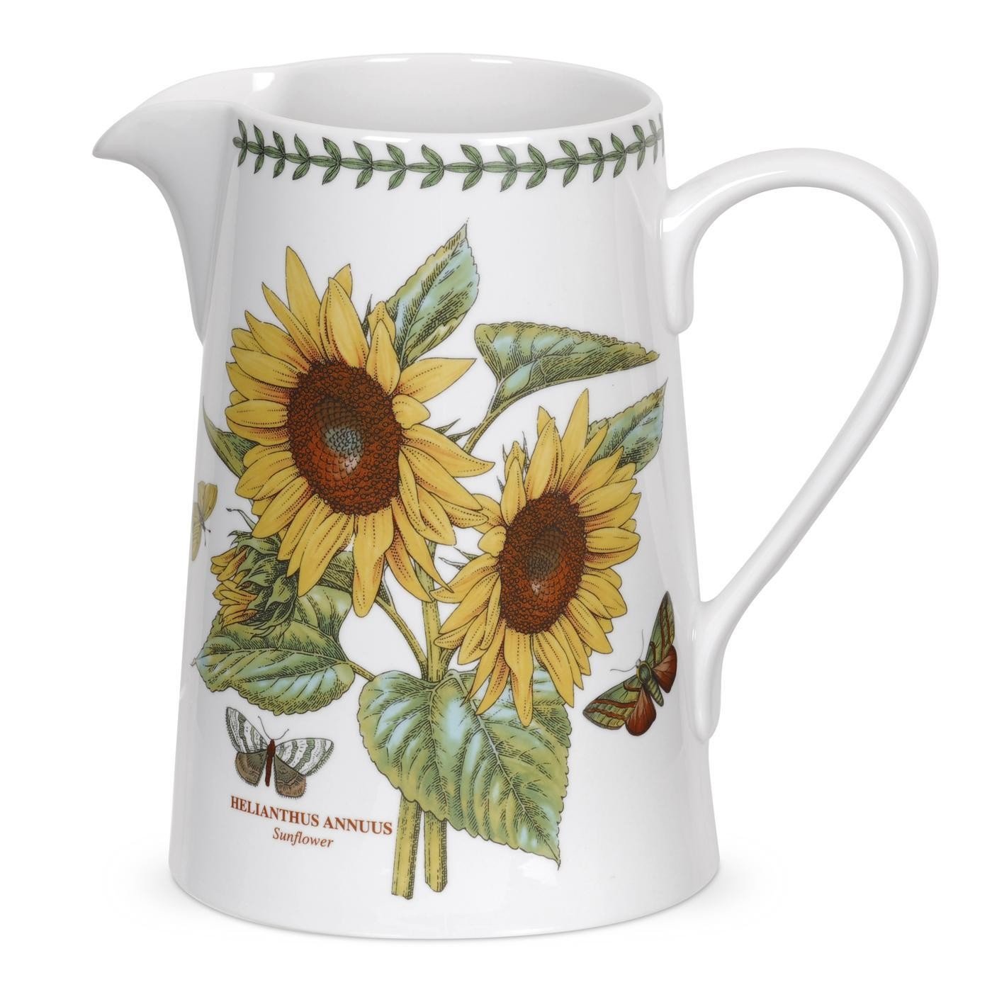x Botanic Garden Water Jug - 3 Pint, Made in England Earthenware, Perfect for Serving Juice, Tea, or Water, Dishwasher & Microwave Safe, Sunflower Bella Motif