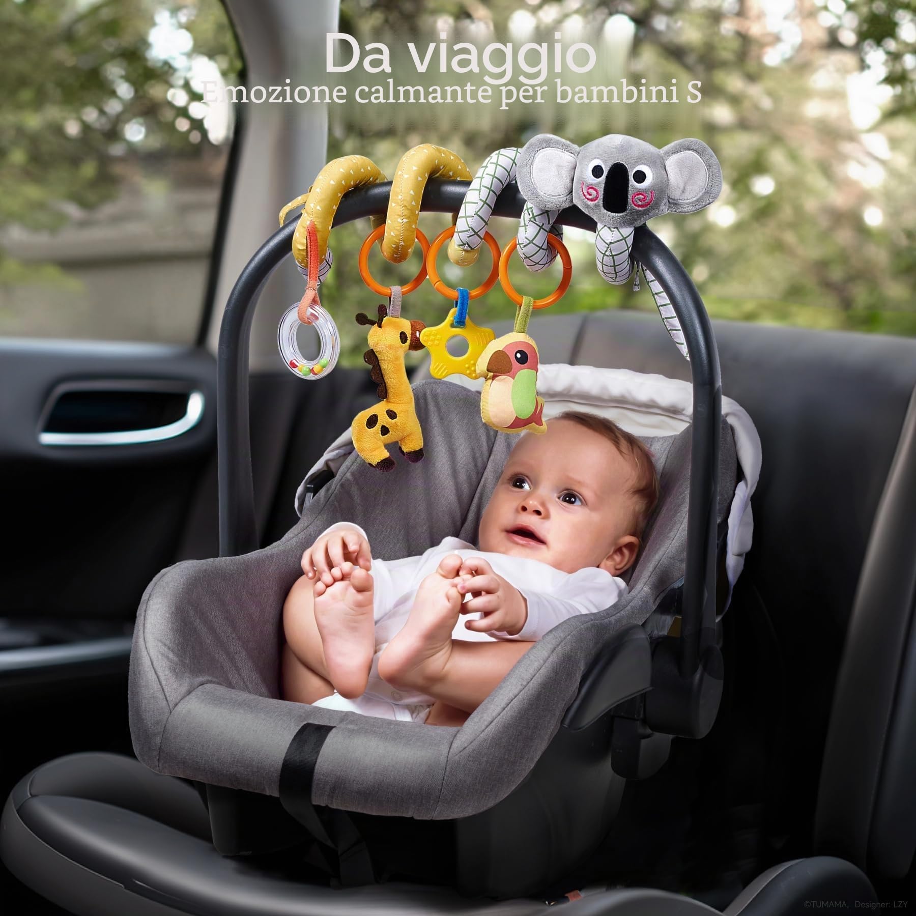 TUMAMA Kids Giocattoli per Carrozzina a Spirale per Bambini da 0 a 12 Mesi, Giochi Neonato, Giochi Passeggino Neonati, Regalo Nascita, Sonaglio Neonati - Koala