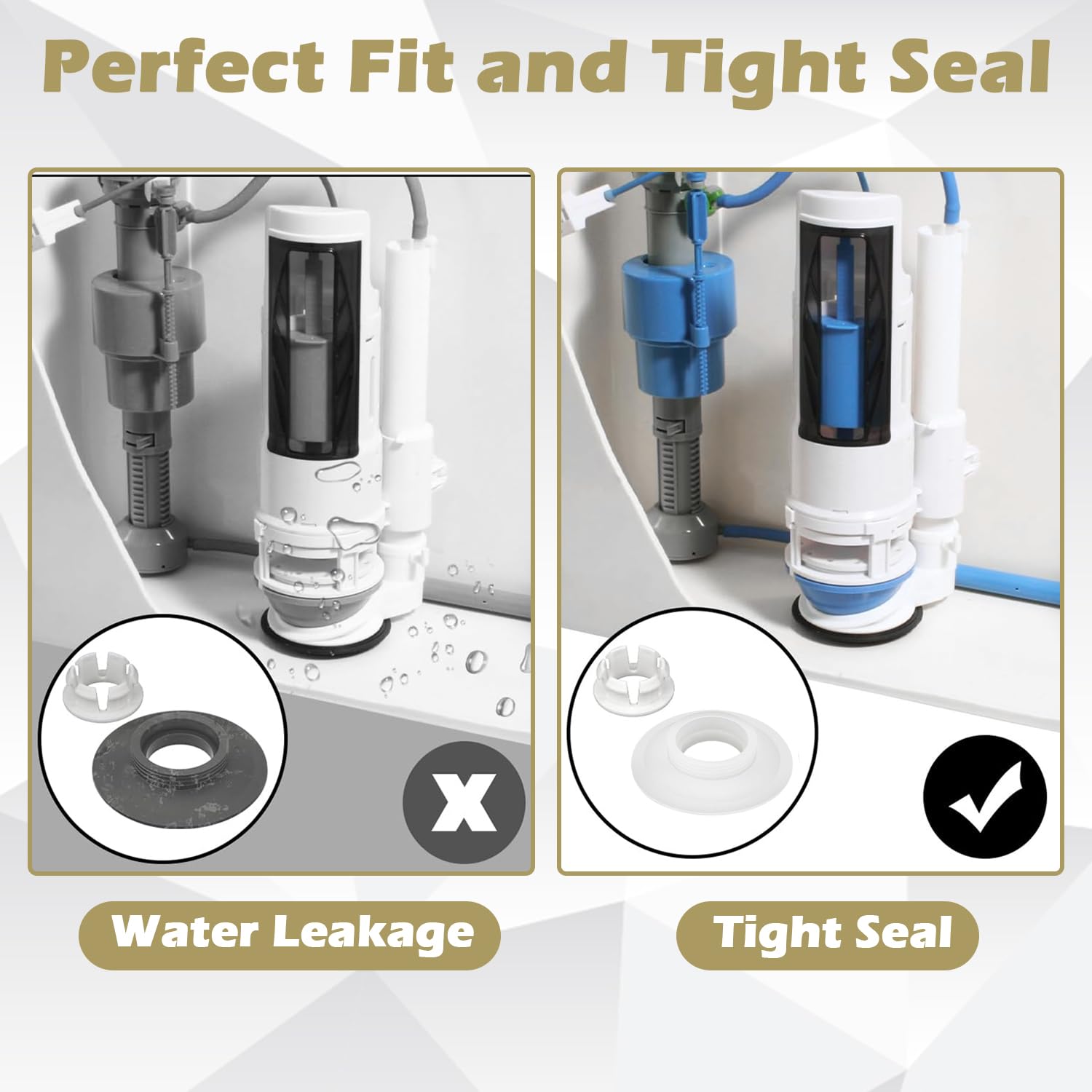 3 Pcs Flush Valve Seal Compatible with Ideal Standard Toilet Cistern - Image 3