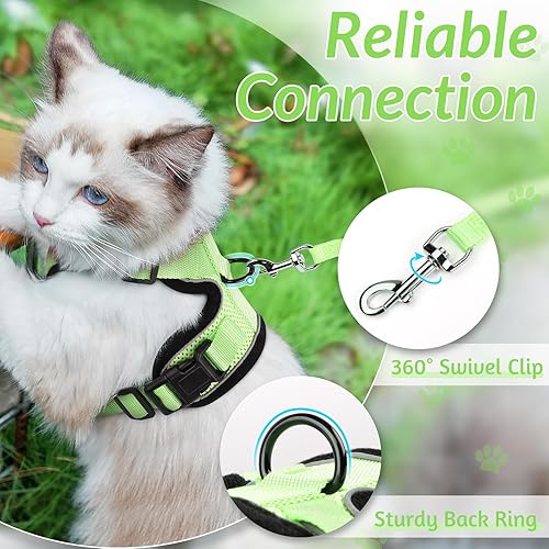 Miniatura 163 de rabbitgoo Arnés y correa para caminar, a prueba de escapes, chaleco suave y ajustable para gatos, fácil de controlar, transpirable, tiras