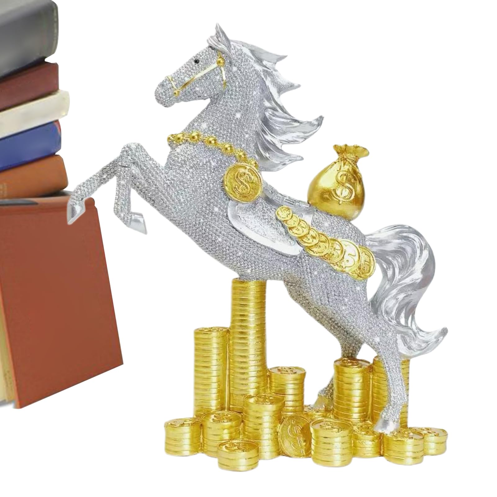 Estatua China Año Del Caballo,Tradicional Para El Año 2026,Estatua De Resina Para El Año Lunar Chino Del Caballo | Adecuado Para Familia Amigos Colegios Coleccionistas Entusiastas Librería Y
