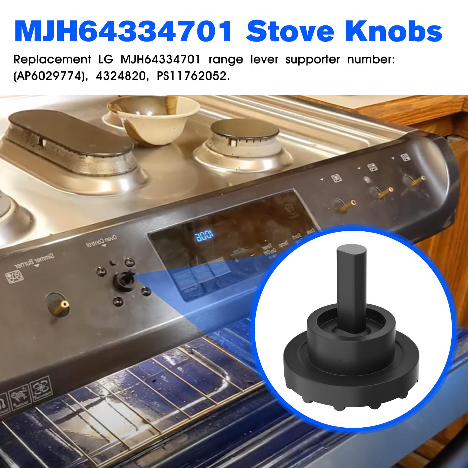 Vilapow MJH64334701 Stove Knobs Supporter Lever Replacement LG Microwave Oven Knobs Control Stove Knob Fits for LG Appliance Parts - 2 PCS