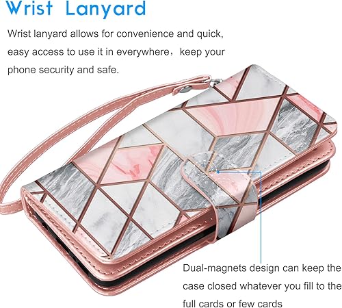 Vista 24 de Tekcoo Funda tipo cartera para Galaxy S21 Ultra, piel sintética de lujo, para tarjetas de crédito, con ranuras para tarjetas de crédito, funda