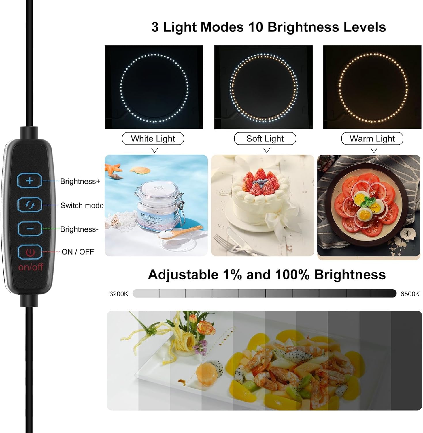 Photo Box PULUZ 16" x 16" Portable Photo Studio Light Box Adjustable White/Soft/Warm Light Shooting Tent Kit for Product Photography with Soft Light Cloth &12 Colors Backdrops