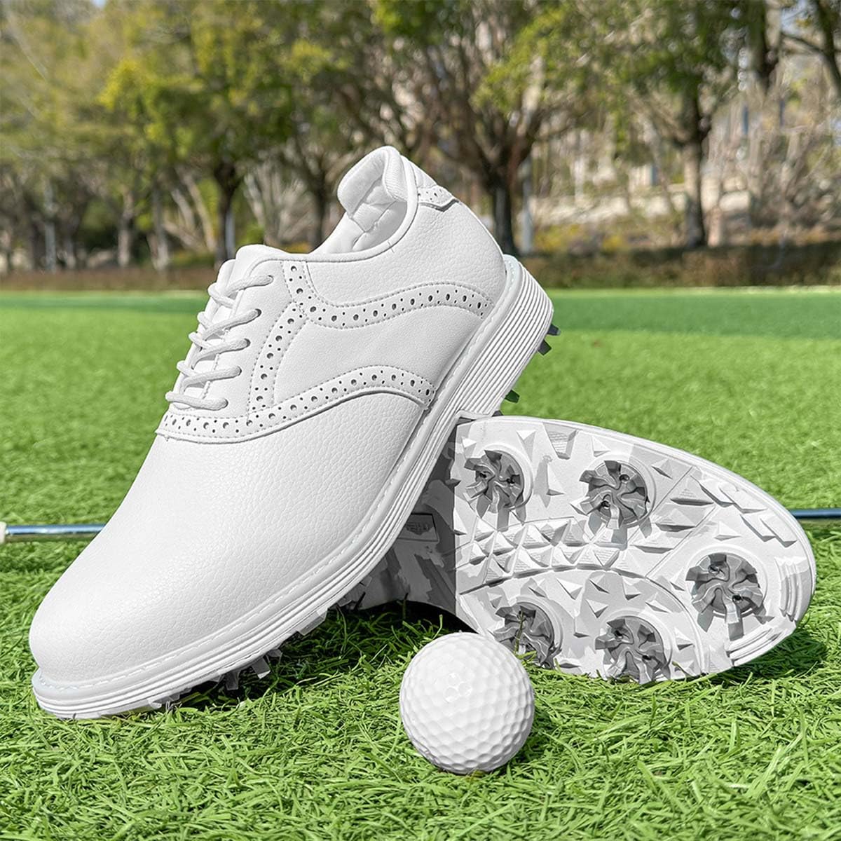 Zapatos de Golf de Cuero Impermeables para Mujer