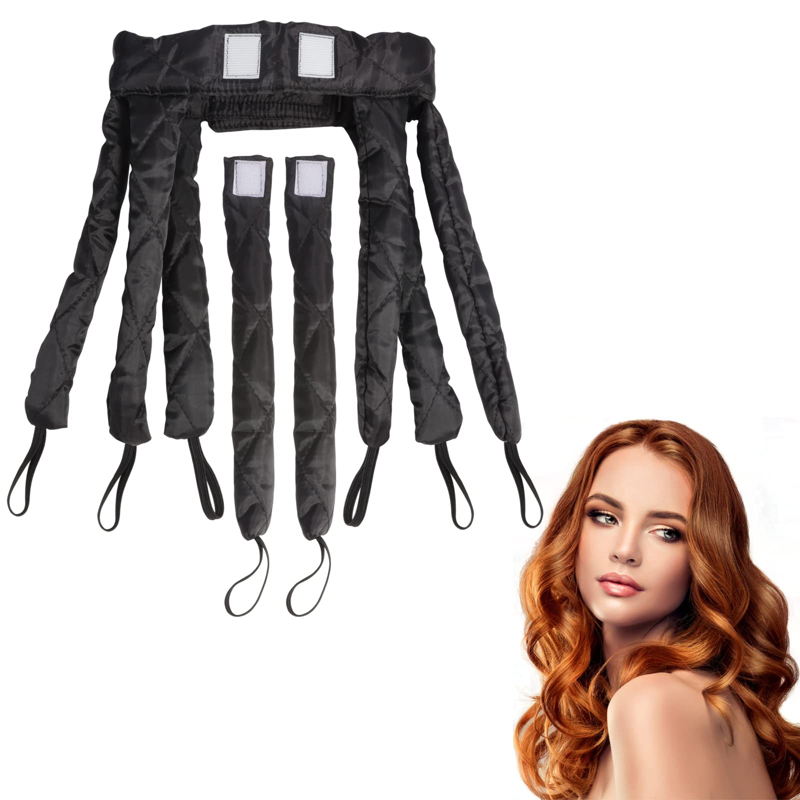 Adv-one Hair Curlers Rollers Heatless Curling Rod Headband For Long Hair Curls No Heat Curling Ribbon Can be Used for Daily Work and Night Sleep For Women (Black)