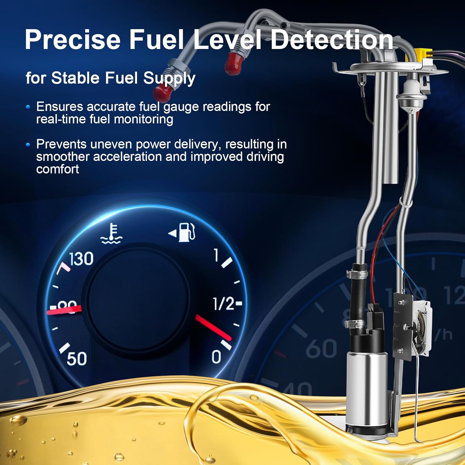 Electric Fuel Pump Assembly Compatible with 1996 1997 Chevy GMC C1500 C2500 C3500 K1500 K2500 K3500 Pickups(4.3L 5.0L 5.7L 6.5L 7.4L) with Sending Unit, Replaces E3622S P80001S HP10001