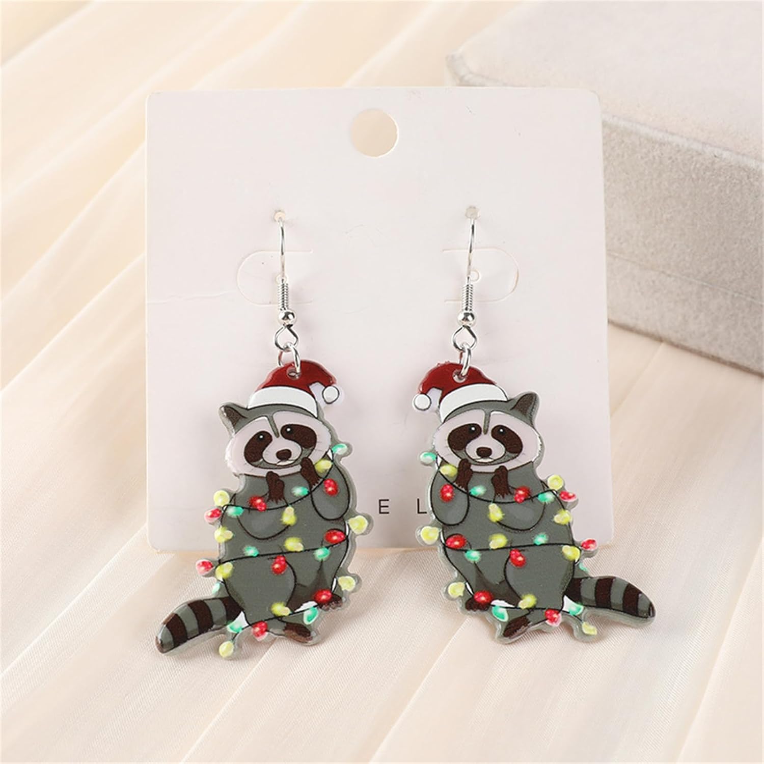 Acrylic Christmas Animal Earrings Unique Cat Dinosaur Raccoon Yak Dangle Earrings Cheerful Holiday Jewelry for Women Xmas - Image 6