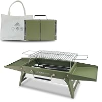 Charmline 34 x 23 cm Griglia a Carbone Portatile Pieghevole, Barbecue Carbonella Portatile Compatta per 1