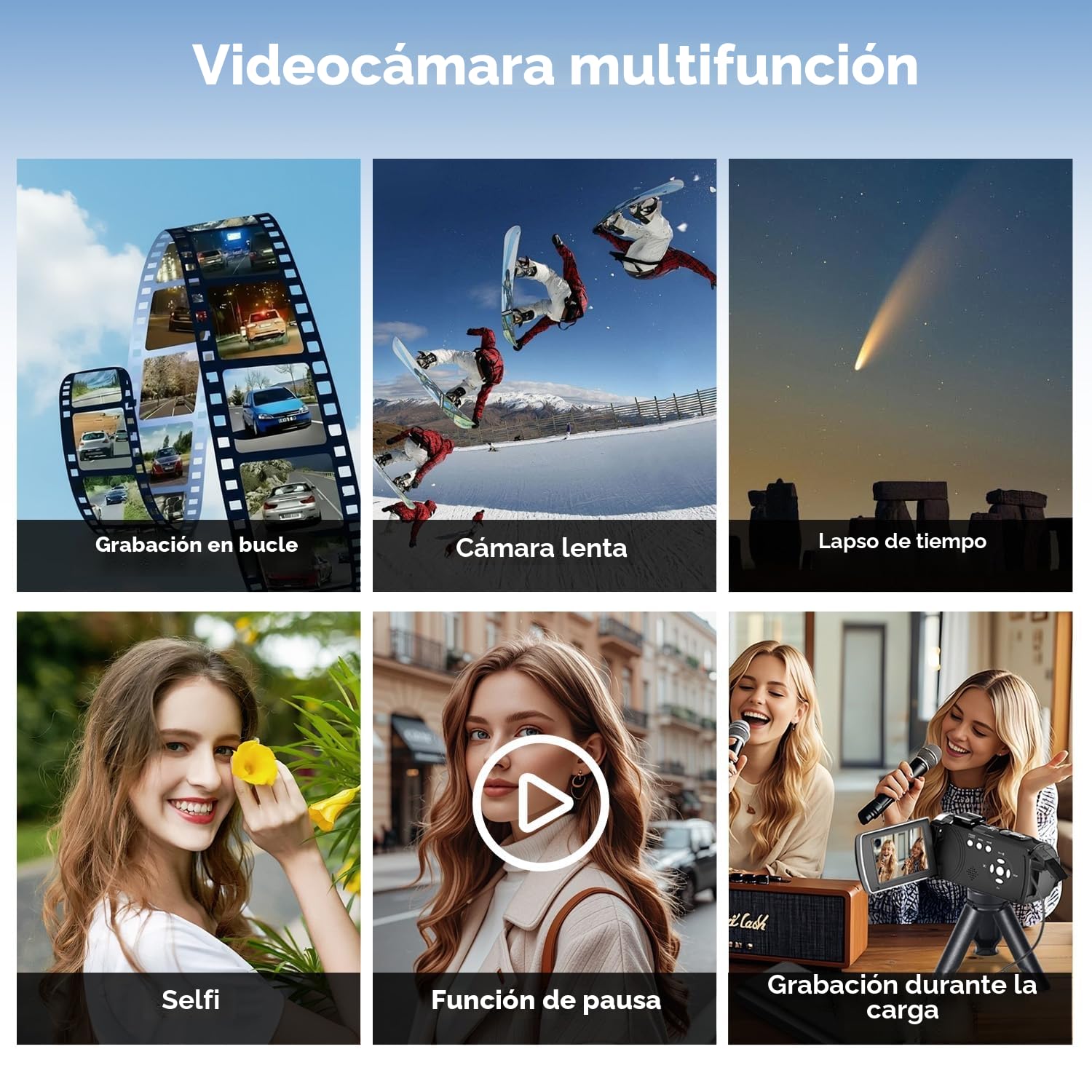 Cámara de vídeo 4K 64MP Videocámara 18X Digital Zoom Camara Video, 3" 270° giratoria Pantalla Vlog Cámara para Youtube, Camcorder Video Camera con Tarjeta SD de 32 GB, Remoto, Batería
