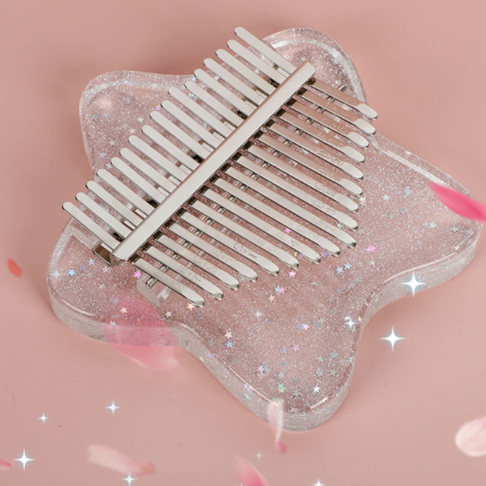 Suono Squisito Thumb Piano 17 Tasti Crystal Star Finger Piano in Acrilico ， 3 Diverse Forme ， Strumento Musicale Regalo per Principianti Amanti della Musica Facile da Giocare