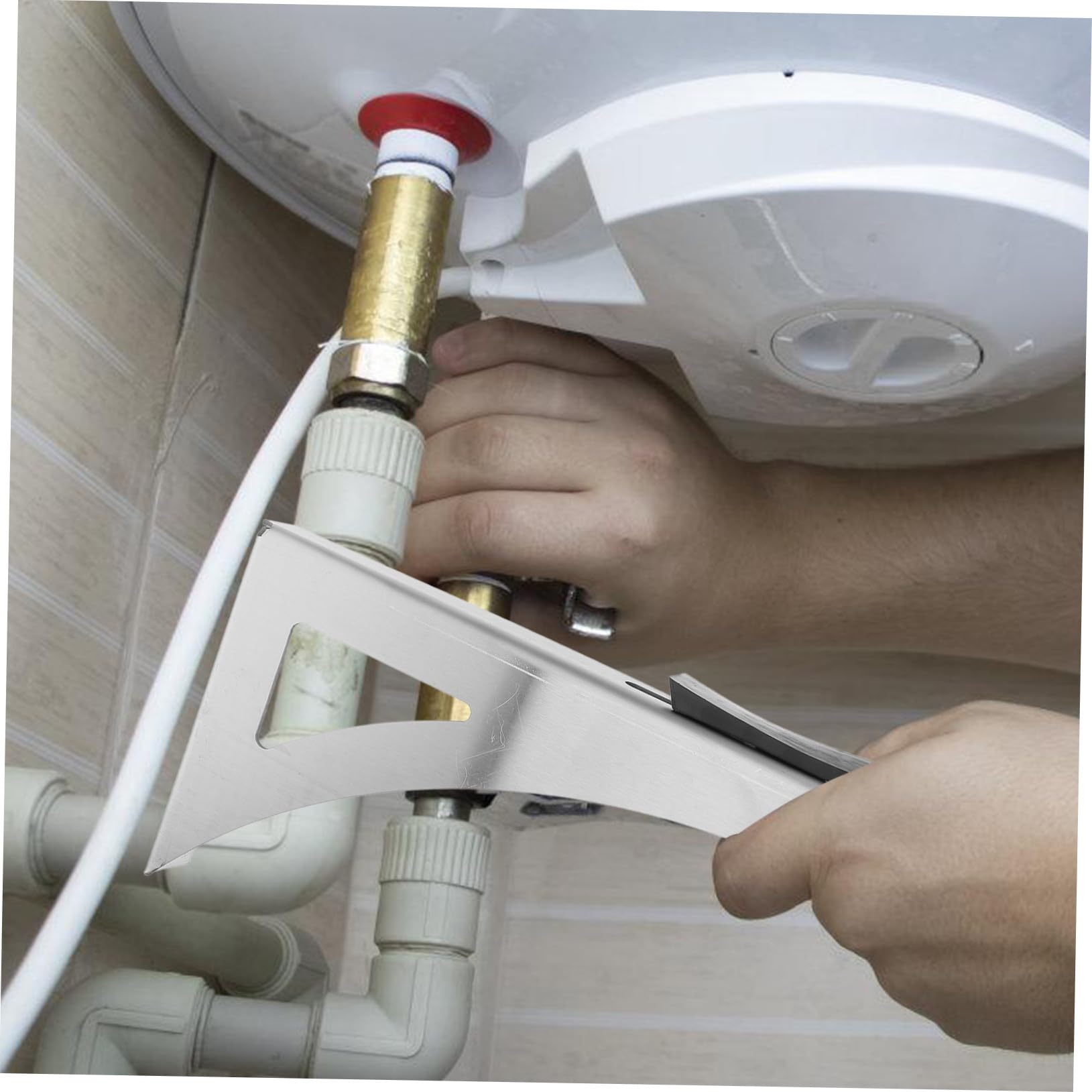 Support 1 Chauffe-eau Acier pour Mural Électrique Inoxydable Paire