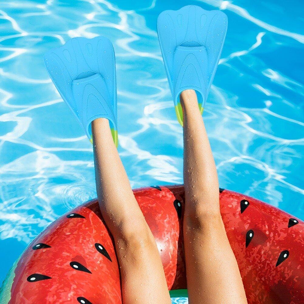 Fadgesy Palmes D'entraînement De Natation, Palmes Confortables En Silicone Pour La Natation Et La Plongée, Taille Adaptée Pour Enfants, Filles, Garçons, Adultes (S, 6 Colorés-C