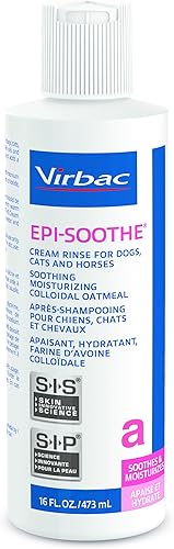 Virbac Epi-Soothe Cream Rinse - Acondicionador para mascotas, para perros, gatos y caballos (16 onzas), para pieles secas o sensibles