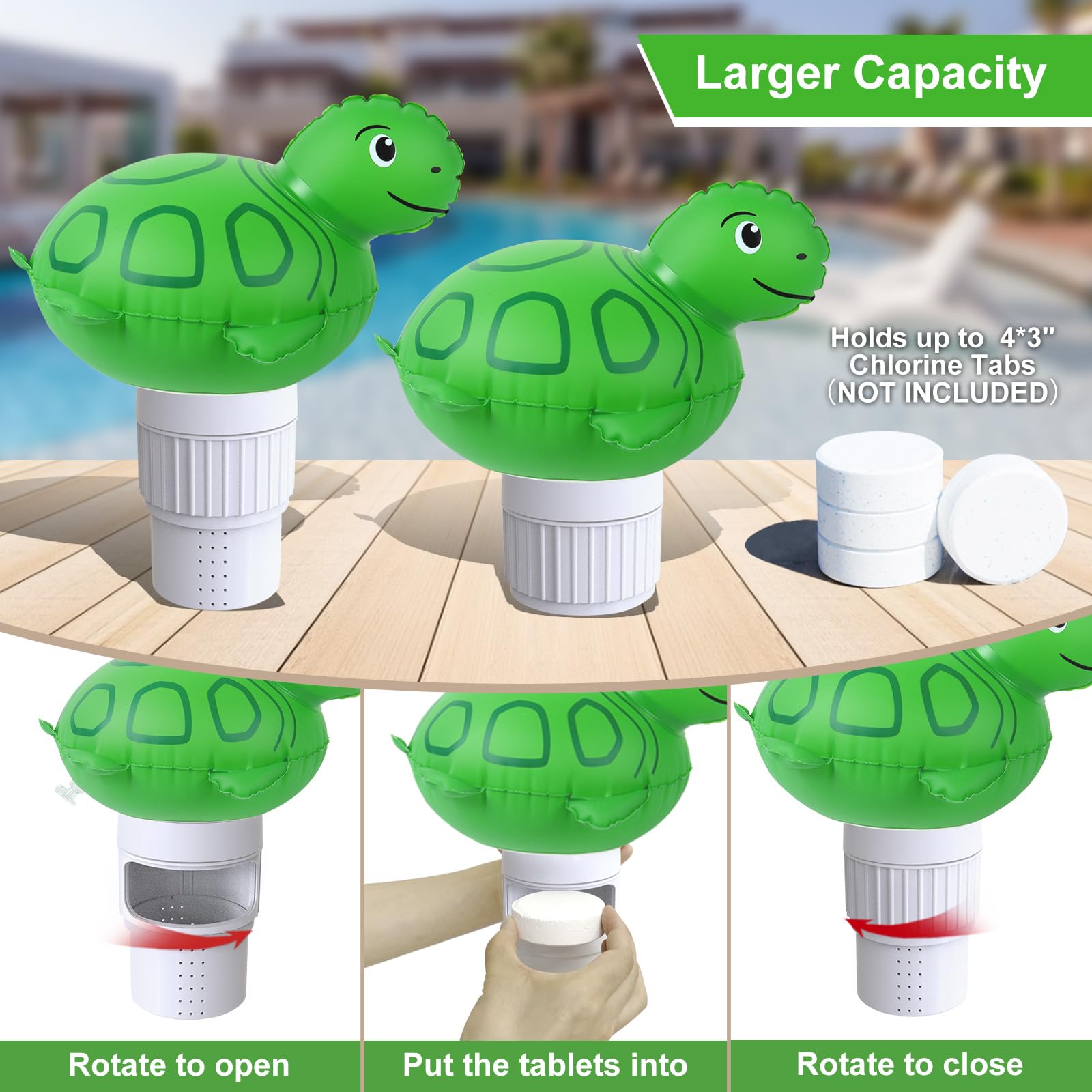 Distributeur Flottant De Chlore Pour Piscine - Réglable, Durable, Pour Comprimés 1 Ou 3 Pouces