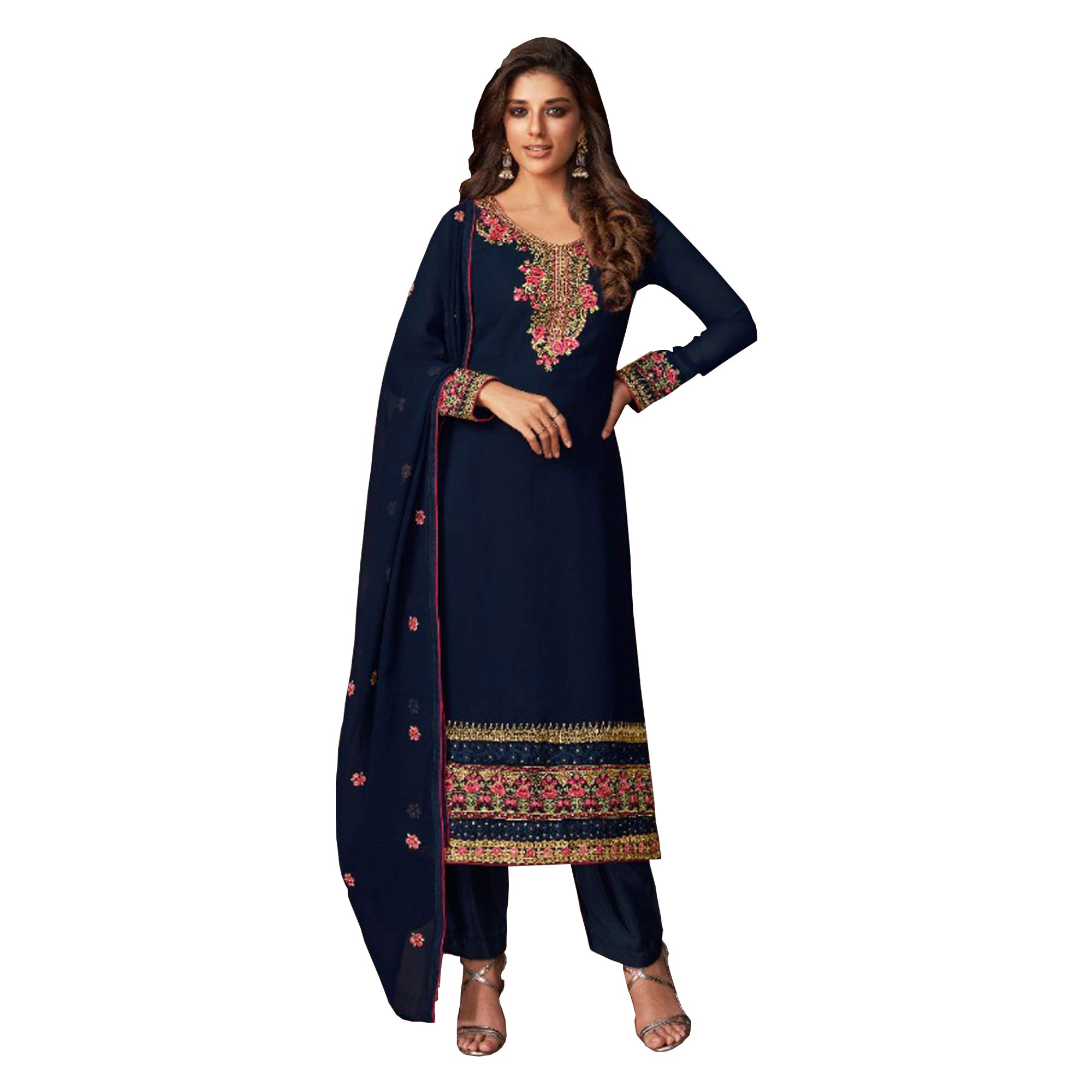 The kurti bazaar Pakistani Wedding Wear Designer Plus Size Embroidery Worked Salwar Kameez Dupatta Suits