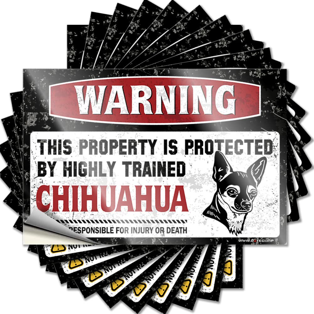 Country Spicy Bumper - Warning This Property is Protected By A Highly Trained Chihuahua Removable Decal Accessory Easy Peel for Classroom(6X9CM)