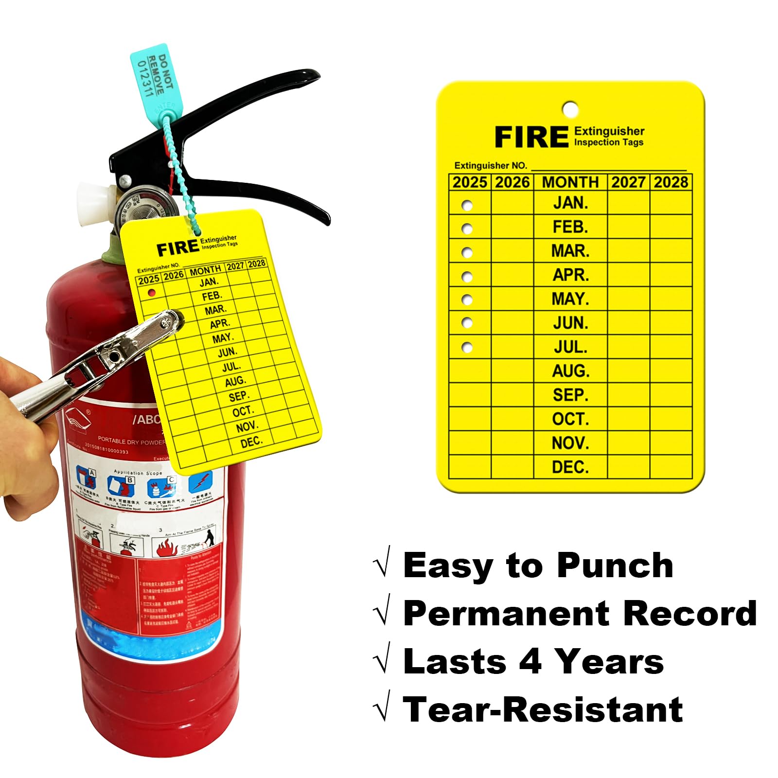 Fire Extinguisher Tags - Monthly Inspection Kit -5 Fire Extinguisher Tags - Monthly Inspection Kit -5