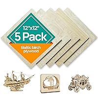 Vista 1 de Madera contrachapada de abedul báltico 12 × 12 × 0.197 in (1/5") - con un lado acabado. Juego de 5 hojas de grado B/BB. Hojas de madera