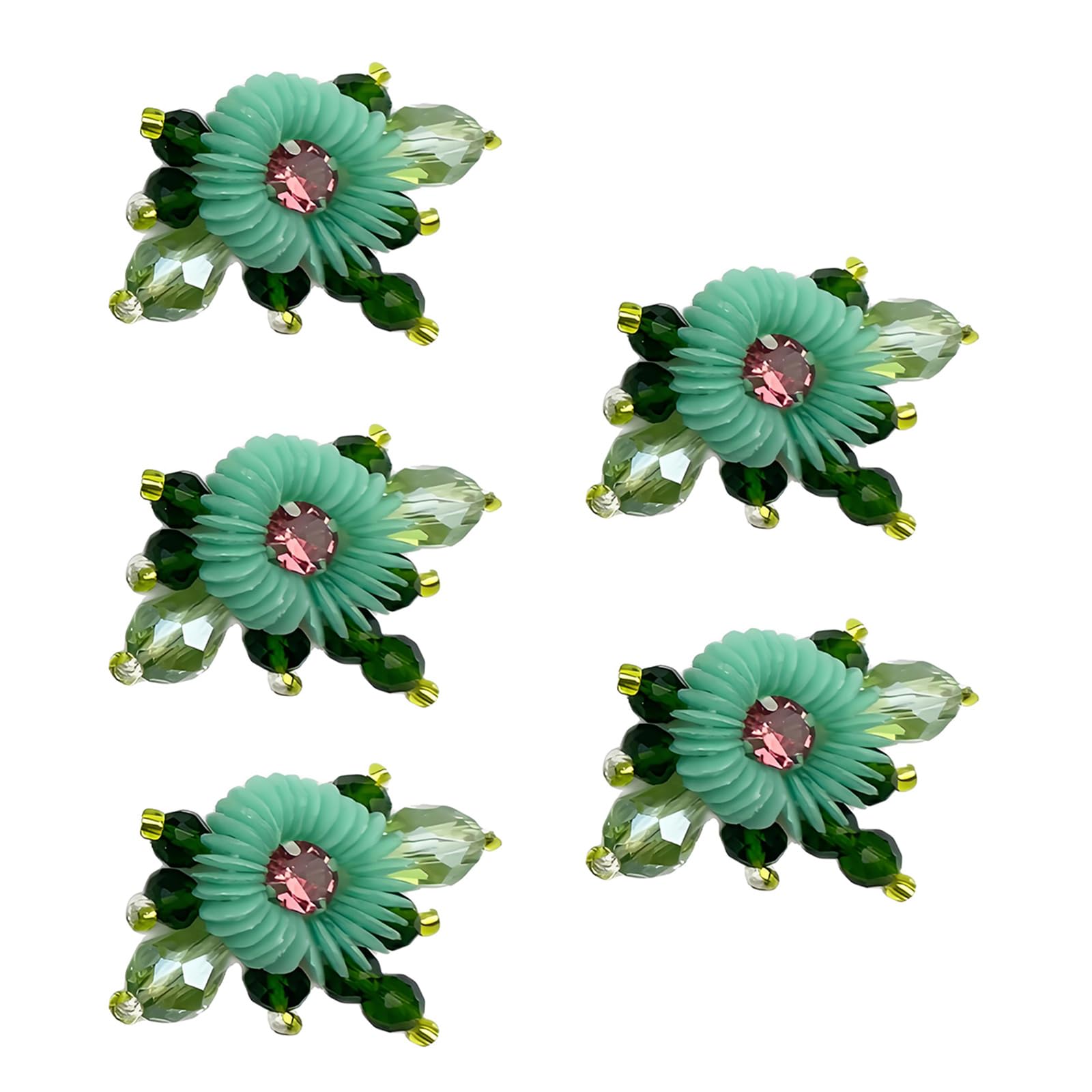 JSGHGDF 5Pcs Artificial Flower Clusters Flower Appliques Clothing Embellishments for Shoe Hat Bag Sewing Accessories Clusters