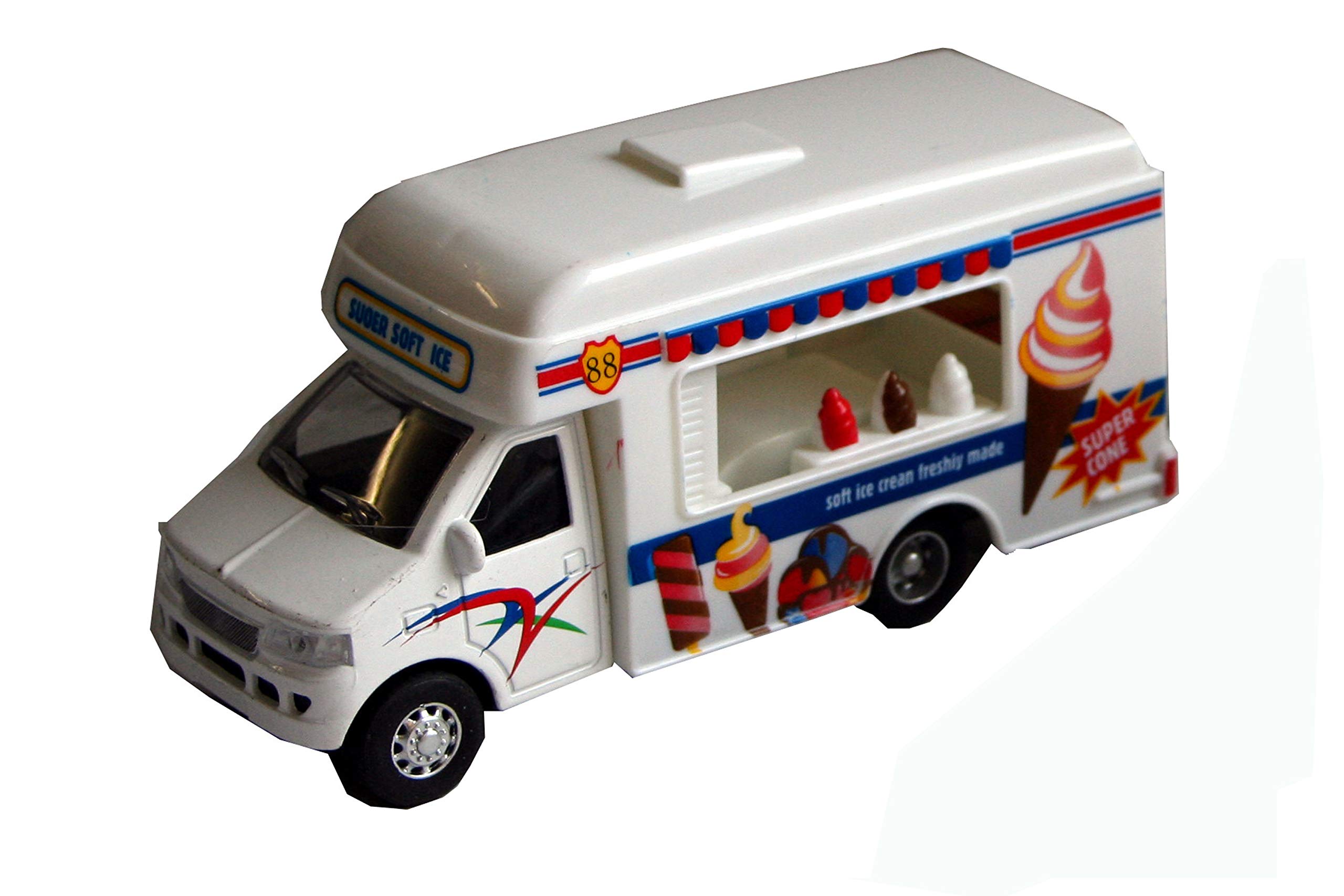 A to Z 2098 Die-Cast Ice Cream/Hotdog Van Dining Car, White Multi