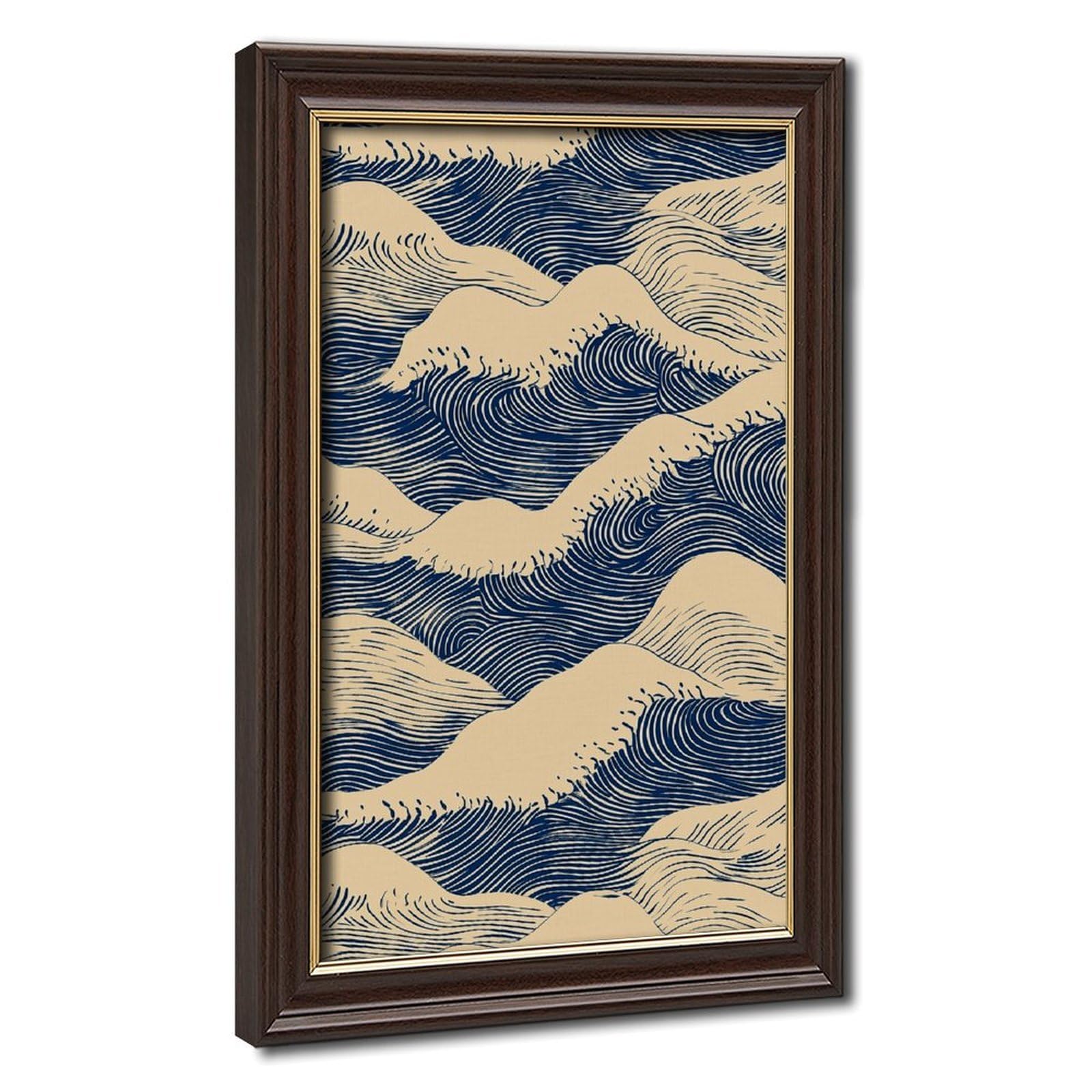 AYINUER Blue Wave Pattern Print Design Poster_1 Canvas Poster for Bedroom Decor Gift