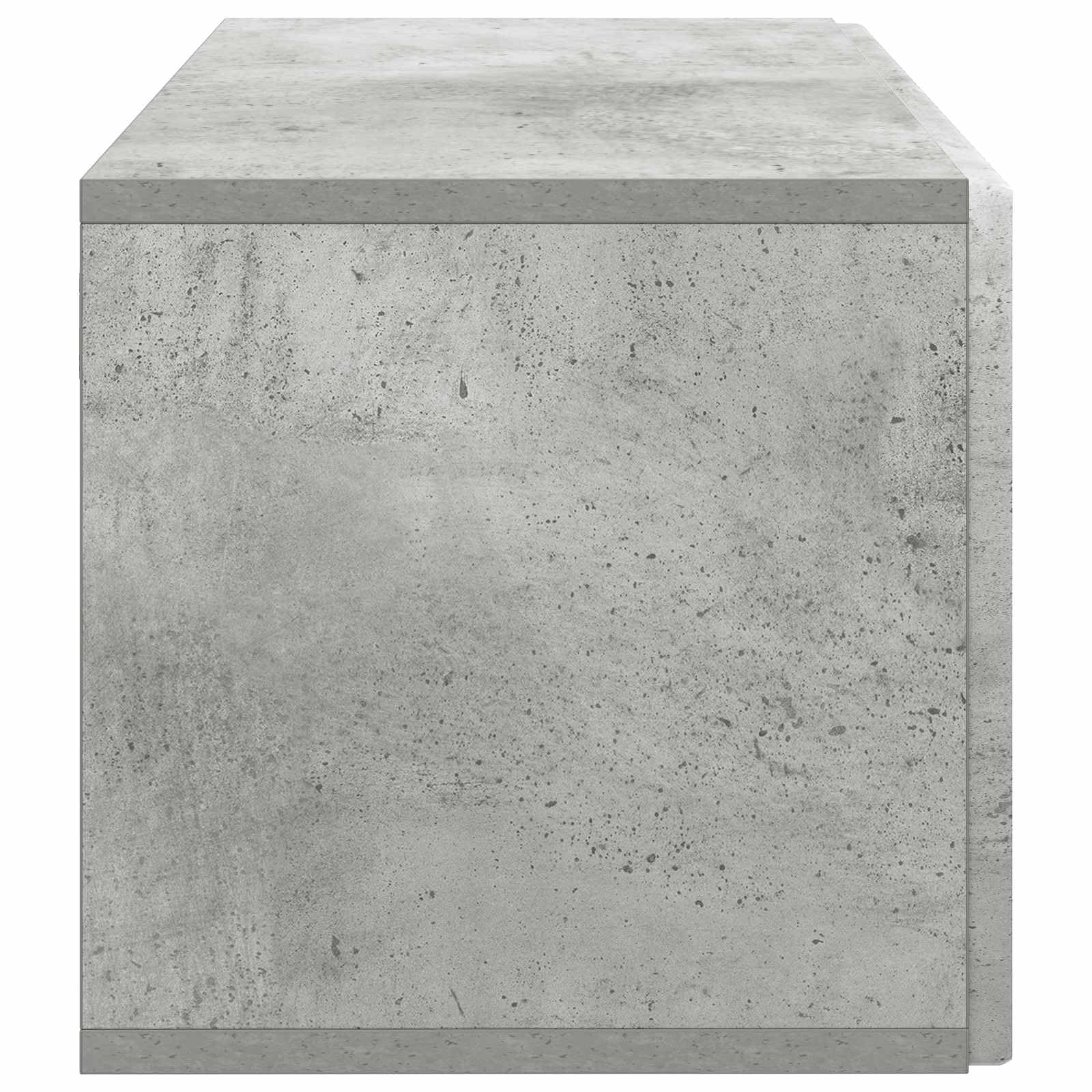 Floating TV Cabinet Concrete Gray Engineered Wood | Features 2 drop-down doors for storage, measuring 23.4 x 12.2 x 11.8 inches for living room media centers.