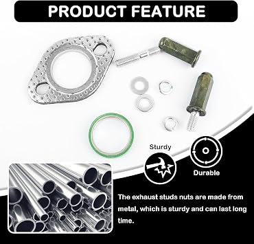 GY6 150cc Exhaust Gasket Kit with Bolt Nuts,Fit GMB139 Engine Moped Exhaust ATV Go Kart Scooter Exhaust with 50cc 70cc 90cc 110cc 150cc,Car Accessories Exhaust Flange Gasket