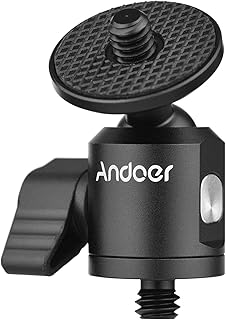 Andoer Andoer Mini Ballhead Adapter Camera Tripod Ball Head Mount Alumnum Alloy 1/4 Inch Screw Connector to 1/4 Inch Screw Connector