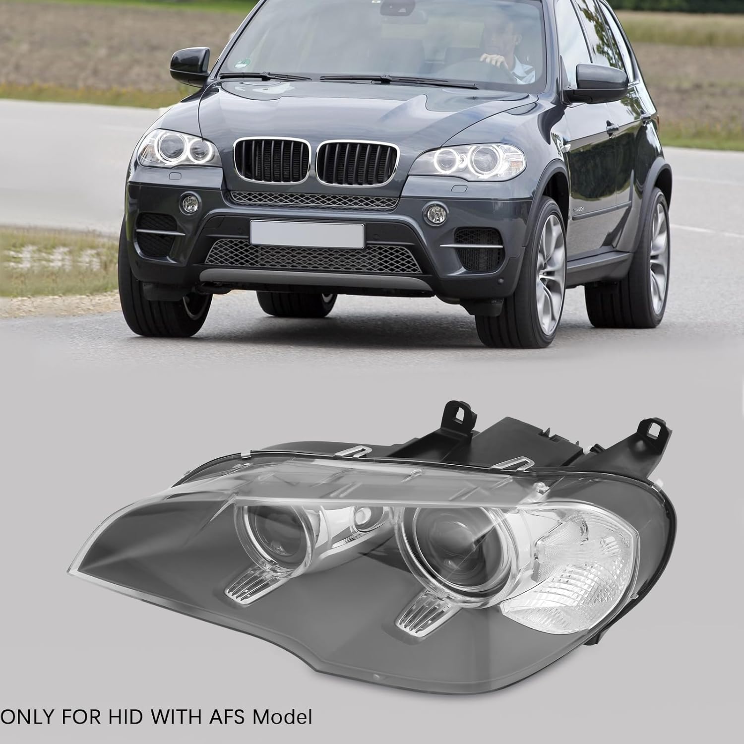 HID Headlight Assembly for 2011 2012 2013 BMW X5 (with AFS, with LED DRL) Driver Left Side Headlamp OEM 63127298451
