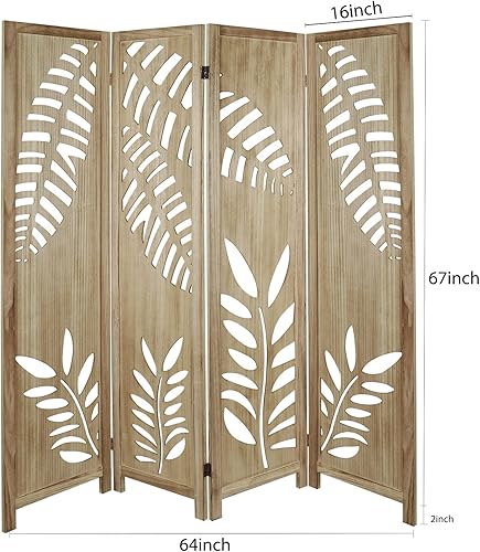 Miniatura 3 de ECOMEX Divisor de habitación de madera tallada de 3 paneles, separador de habitación y pantalla de privacidad plegable, separador de habitación de