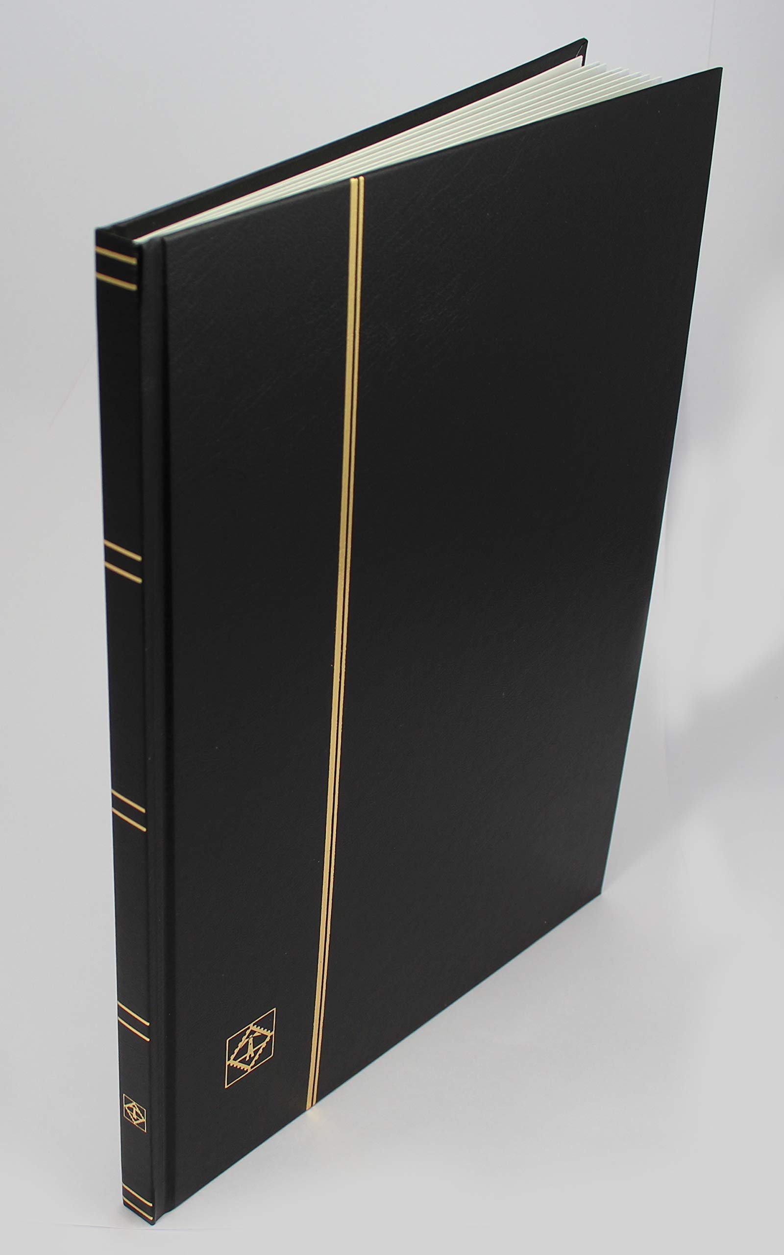 Lighthouse 8/16 White Page Stockbook/Stamp Album (Black)