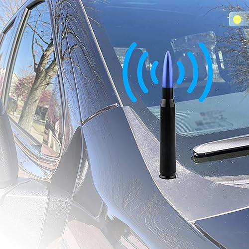Miniatura 3 de Pack-1 Antena de bala para automóvil, antena de camión para Ford F150 Wrangler, Jeep Chevrolet, accesorios de camiones de alta resistencia (azul)
