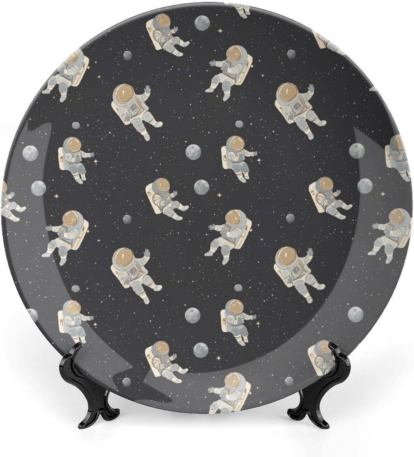 Astronaut Decorative Plate Tray Decor Trinket Dish Bone China Dinner Plates for Home Office Kitchen
