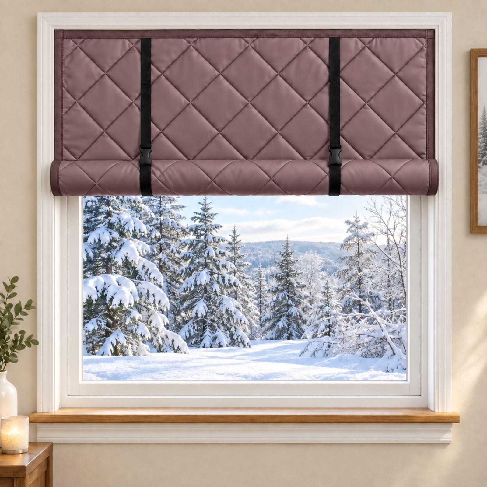 Thermal Window Cover, Blackout Curtain No Drill Insulated Blind — image 1