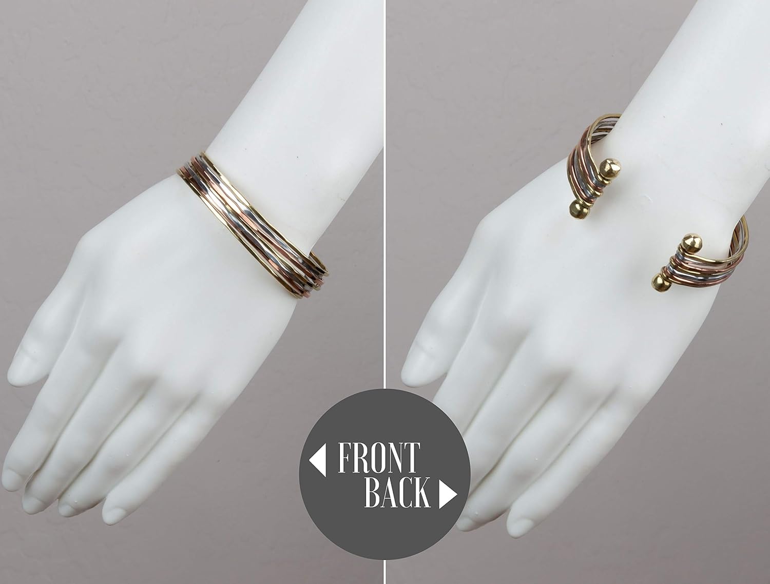 SPUNKYsoul New! Boho Metal Cuff Bangle Bracelets for Women in Silver Gold or Multi Toned Copper l Collection - Image 5