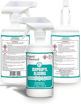 رذاذ كحول الأيزوبروبيل RAPID PROTECTANT 70% - درجة USP - 17 Fl Oz - زجاجة رذاذ كحول محمر 70%