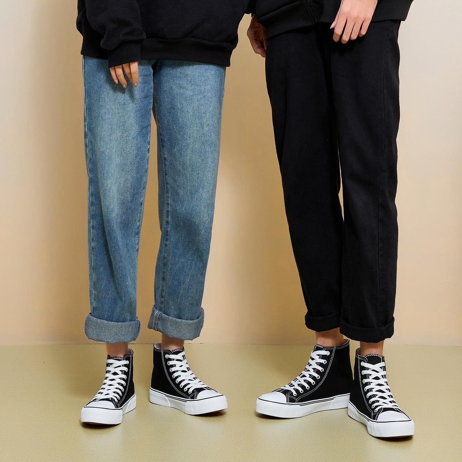 hash bubbie High Top Sneakers for Women Classic High Tops Canvas Shoes Lace up Women's Fashion Sneaker