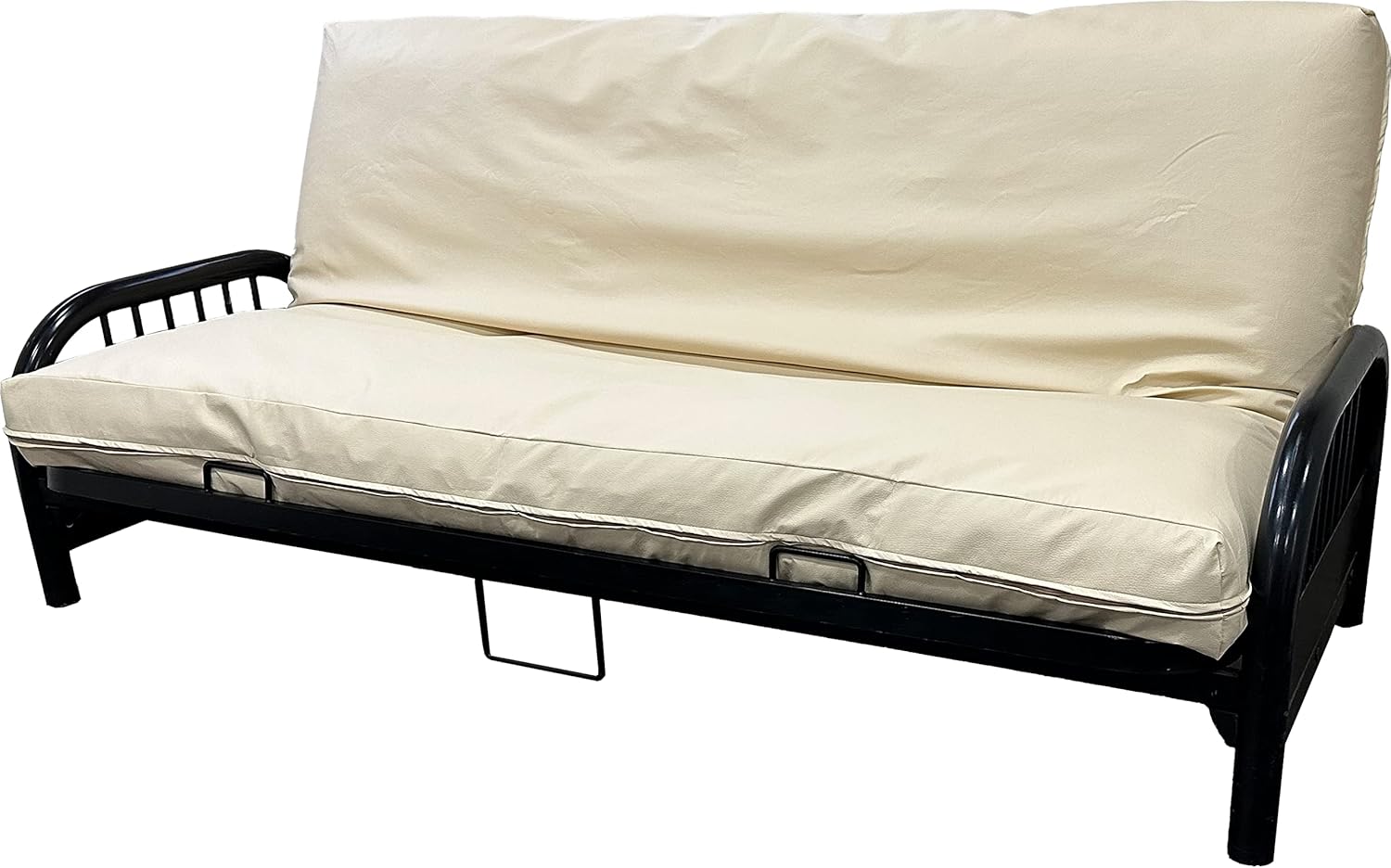 D&D Futon Furniture Ivory Leather Look Vinyl Full Size Mattress Covers for Mattress, Sized 8" Thick X 54" W X 75" L.
