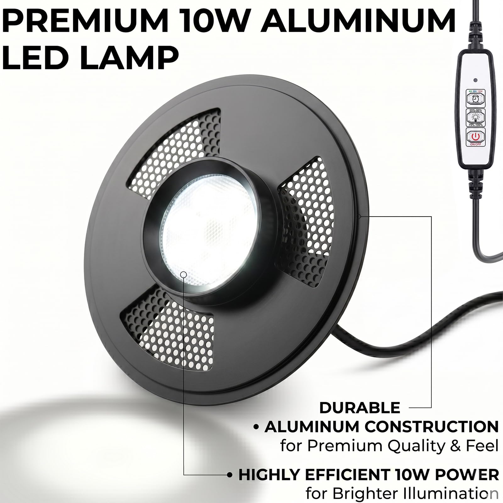 Glas Terrarium Pflanze Anzuchtlampe für Vasen bis 15,9 cm Durchmesser, Licht mit Timer Auto On/Off, Betta Aquarium, Zimmerpflanzenwachstum, Sukkulenten, Miniatur Gartenarbeit Landschaft, Luftpflanzen