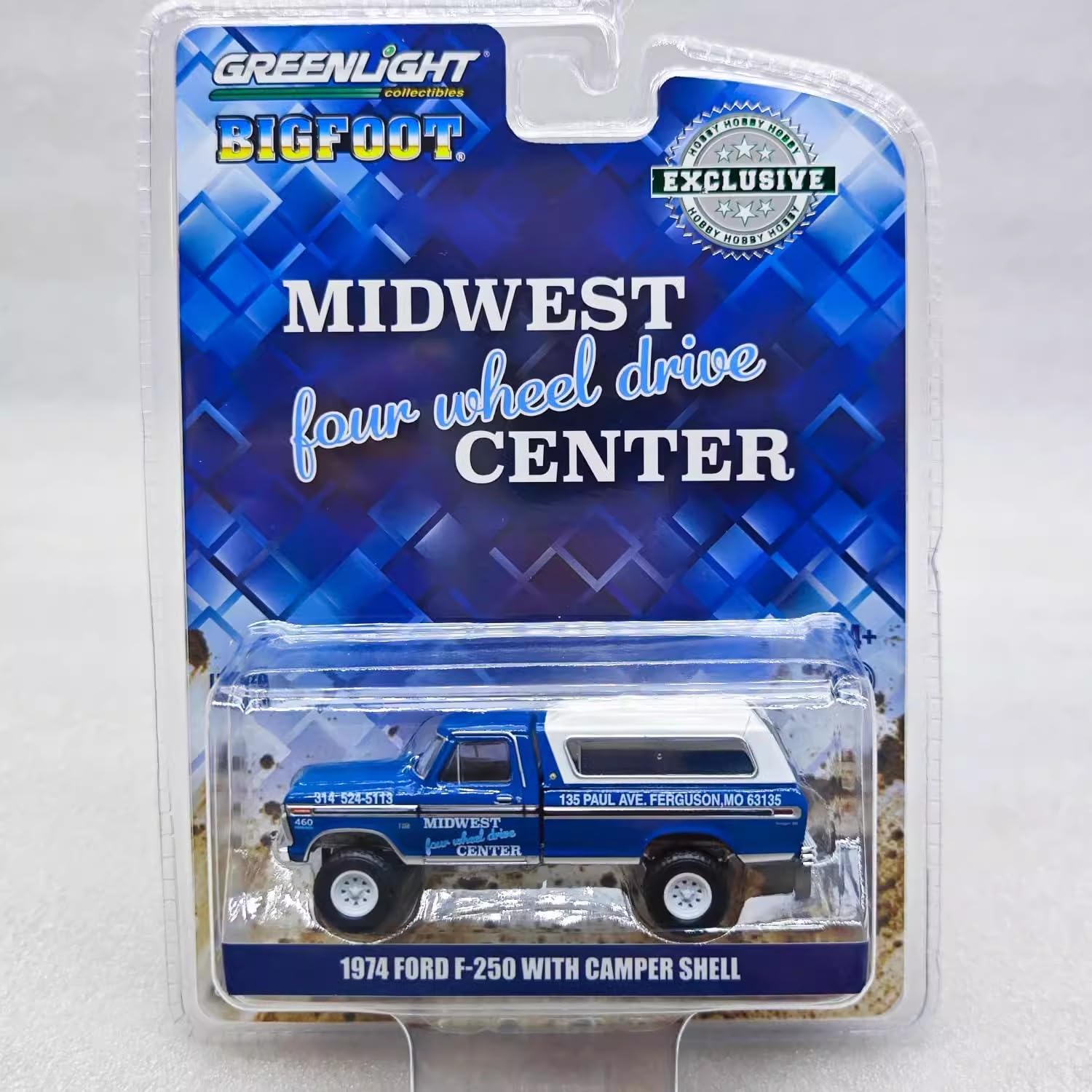 Green Light - 30345 - Model 1974 F ord F-250 with Camper - 7cm Scale 1/64
