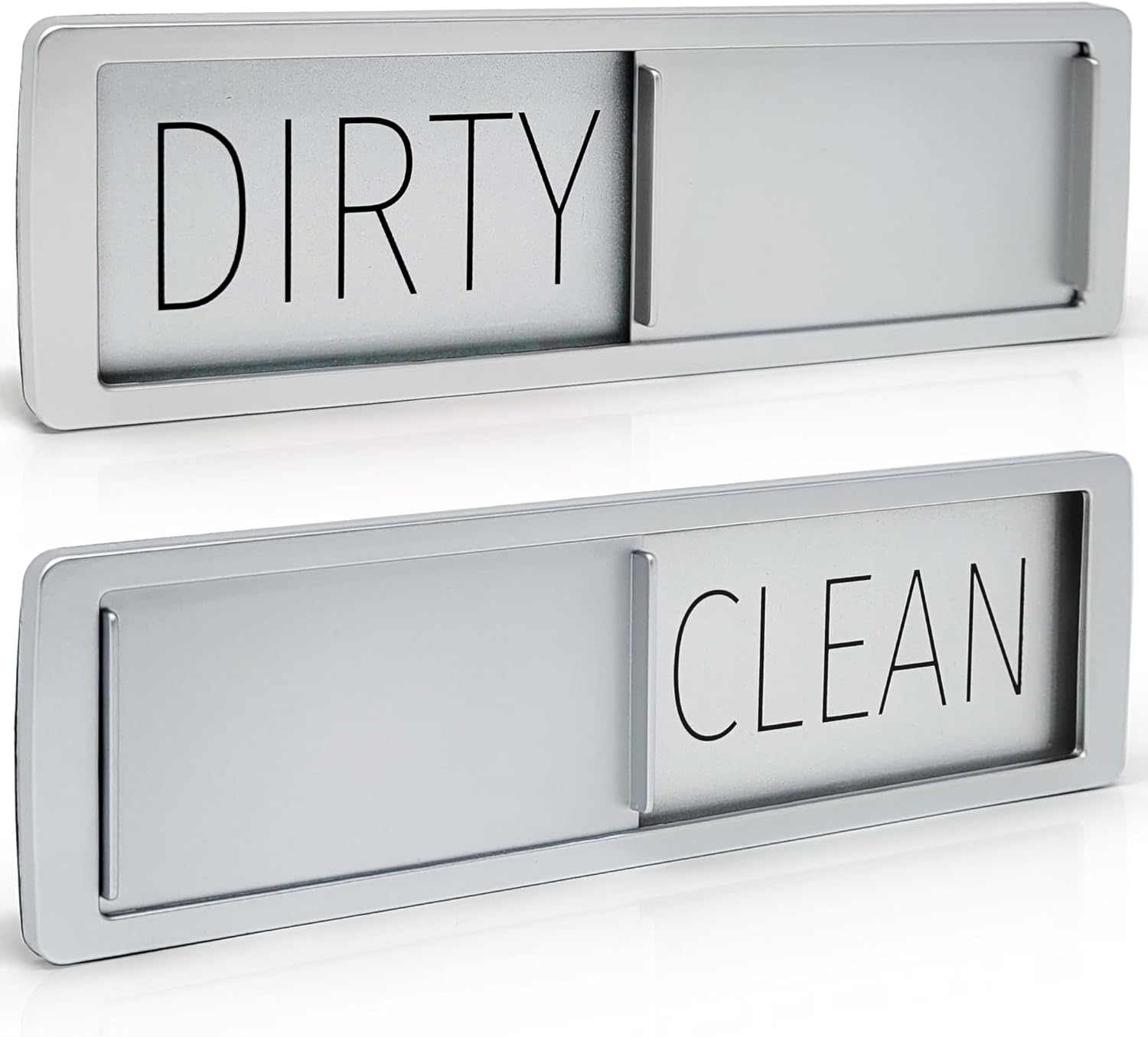 Dishwasher Magnet Clean Dirty Sign by Stackd – Easy to Read & Slide Non-Scratching Strong Magnet Indicator w. Optional Adhesive Stickers. Simple Yet Stylish, Large Slim Letters (Silver Black) Dishwasher Magnet Clean Dirty Sign by Stackd – Easy to Read & Slide Non-Scratching Strong Magnet Indicator w. Optional Adhesive Stickers. Simple Yet Stylish, Large Slim Letters (Silver Black)