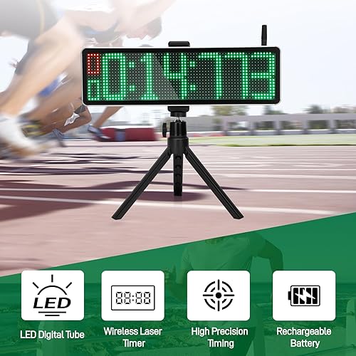 Miniatura 3 de Temporizador láser inalámbrico para Sprints, sistema de sprint láser, temporizador láser de 40 60 yardas para cronómetro, regazo, reloj de carrera,