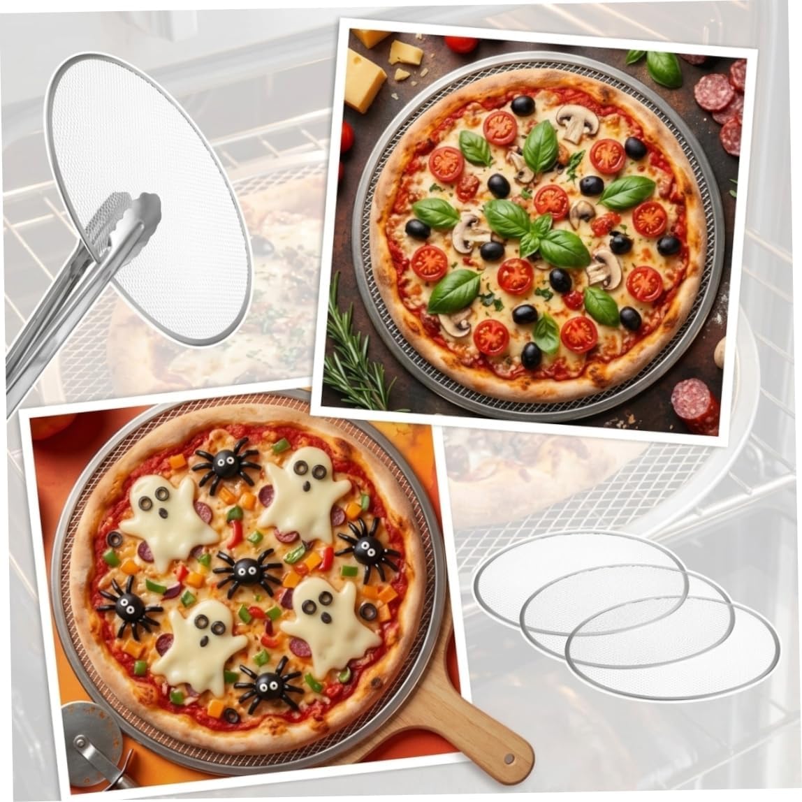 5 Pcs 14 Inch Nonstick Aluminum Mesh Pizza Screen