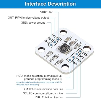 6PCS High Precision AS5600 Magnetic Encoder Magnetic Induction Angle Measurement Sensor Module 12bit (6)